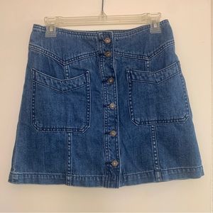 Free People denim button skirt